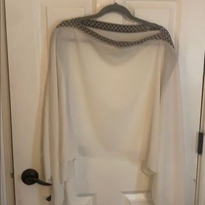 Never worn shawl w detailed neck and sleeves